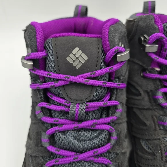 Columbia Crestwood Mid Waterproof Hiking Shoes, Graphite, Bright Plum, Women's 6 - Picture 4 of 16